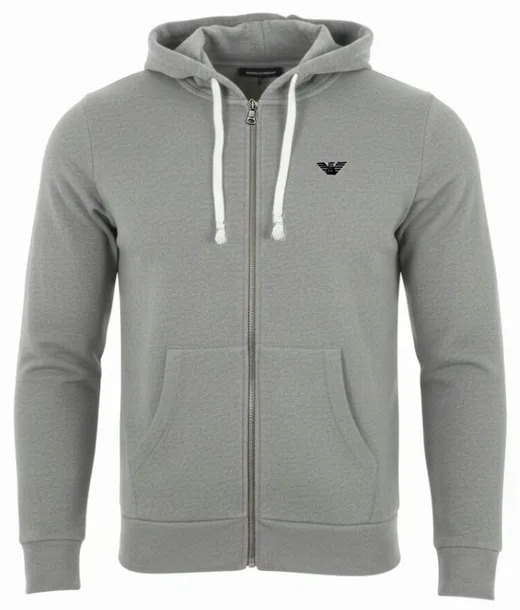 EMPORIO ARMANI BLUZA MĘSKA SZARA Z KAPTUREM OCIEPLANA WHITE NA PREZENT / M