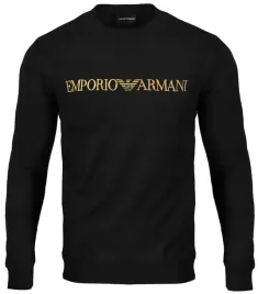 emporio-armani-bluza-meska-czarna-haft-organic-cotton-gold-na-prezent-xl