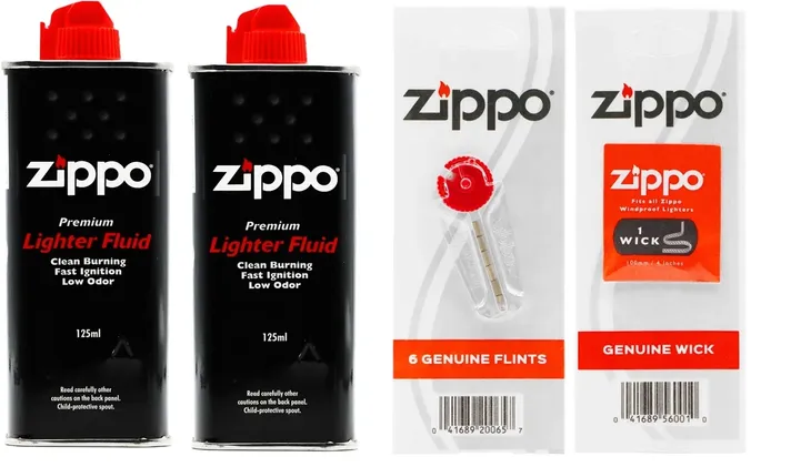 Zestaw ZIPPO 2x BENZYNA KAMIENIE KNOT do zapalniczek Akcesoria