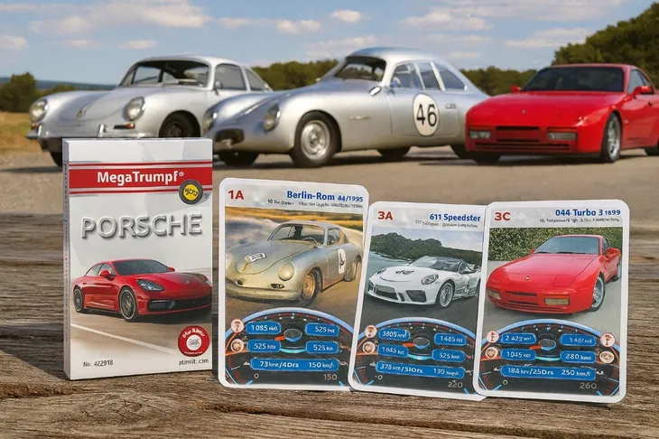 karty-do-gry-piatnik-quartet-porsche-stan-nowy