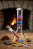 fajka-wodna-bongo-zigzag-violet-25cm-stan-nowy