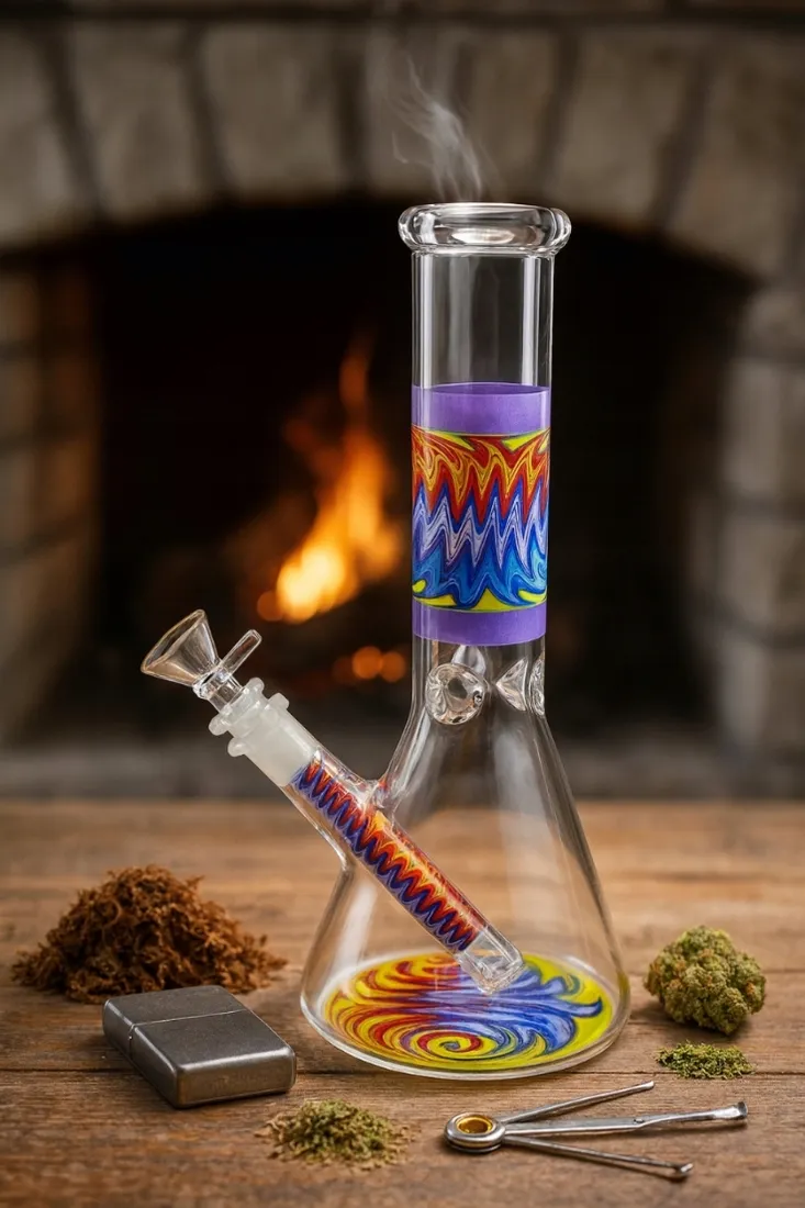 fajka-wodna-bongo-zigzag-violet-25cm