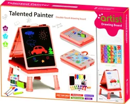 tablica-magnetyczna-dwustronna-kredowa-stolik-2-gry-markery-kreda-gabka