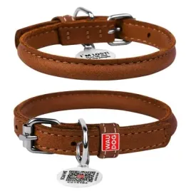 waudog-soft-skorzana-obroza-z-qr-paszportem-sr-13mm-dl-45-53cm-brazowy