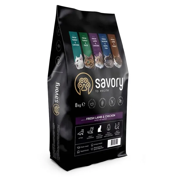 Savory Premium karma sucha dla kota adult sterilised jagnięcina kurczak 8kg