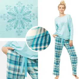 key-pizama-damska-dlugi-rekaw-flanelowe-spodnie-lns-turkusowy-roz-xl