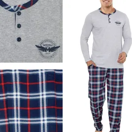 lap-pizama-meska-100percent-bawelny-dlugi-rekaw-dlugie-spodnie-szary-melanz-xxl