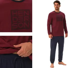 henderson-pizama-meska-dlugi-rekaw-dlugie-spodnie-core-bordowy-xxl