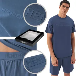 henderson-pizama-meska-krotki-rekaw-premium-wl25-niebieski-xxl