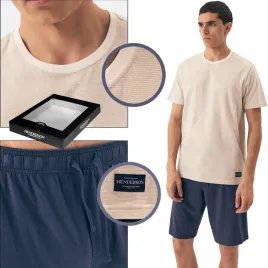 henderson-pizama-meska-krotki-rekaw-premium-wl25-bialy-ecru-xxl