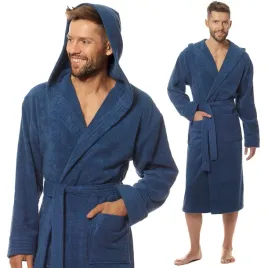 landl-szlafrok-meski-dlugi-frotte-kaptur-premium-2104-granatowy-m
