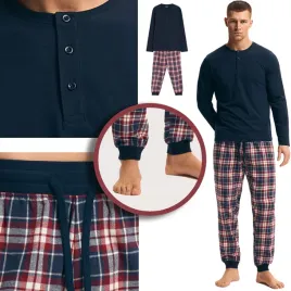 henderson-pizama-meska-dluga-flanelowe-spodnie-wiazanie-premium-gran-xxl