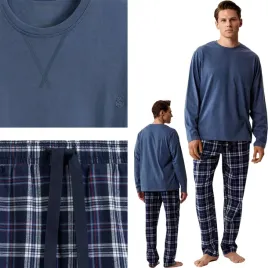 atlantic-pizama-meska-dluga-flanelowe-spodnie-wiazanie-kieszenie-nieb-xxl