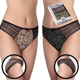 lama-figi-damskie-bikini-jz25-2pak-bawelna-koronka-kwiaty-m