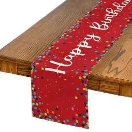 bieznik-uodzinowy-w-kropki-dekoracja-na-stol-happy-birthday-czerwony-40x140