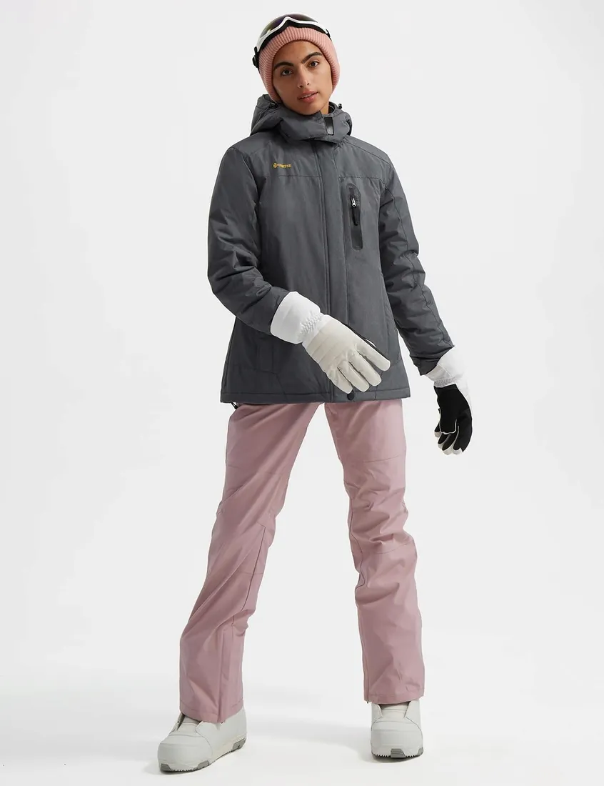 damska-wodoodporna-kurtka-trekkingowa-narciarska-wiatroszczelna-grafit-m-stan-nowy