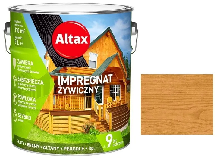 ALTAX IMPREGNAT ŻYWICZNY DO DREWNA 9L - PINIA - 9 LAT OCHRONY