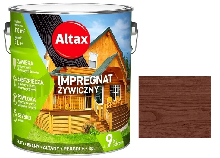 ALTAX IMPREGNAT ŻYWICZNY DO DREWNA 9L - ORZECH - 9 LAT OCHRONY