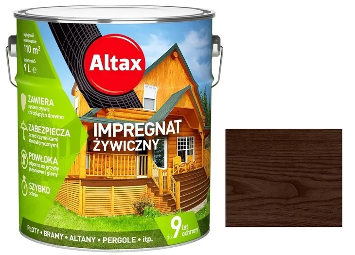 ALTAX IMPREGNAT ŻYWICZNY DO DREWNA 9L - PALISANDER - 9 LAT OCHRONY