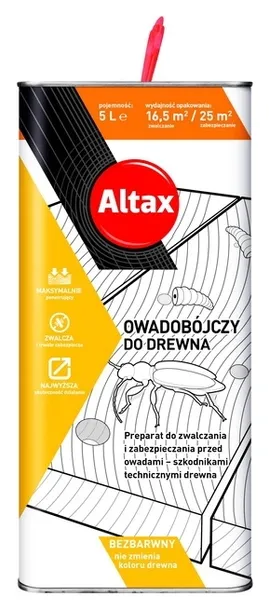 ALTAX HYLOTOX PREPARAT OWADOBÓJCZY DO DREWNA 5L - zwalcza i zabezpiecza