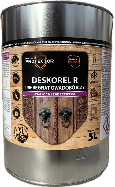 DEKSPOL DESKOREL R - ROZPUSZCZALNIKOWY PREPARAT OWADOBÓJCZY DO DREWNA 5L