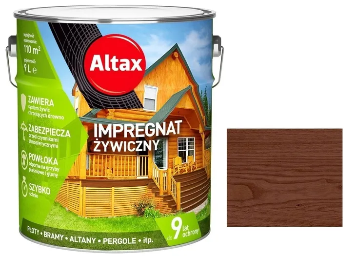 ALTAX IMPREGNAT ŻYWICZNY DO DREWNA 9L - BRĄZ - 9 LAT OCHRONY