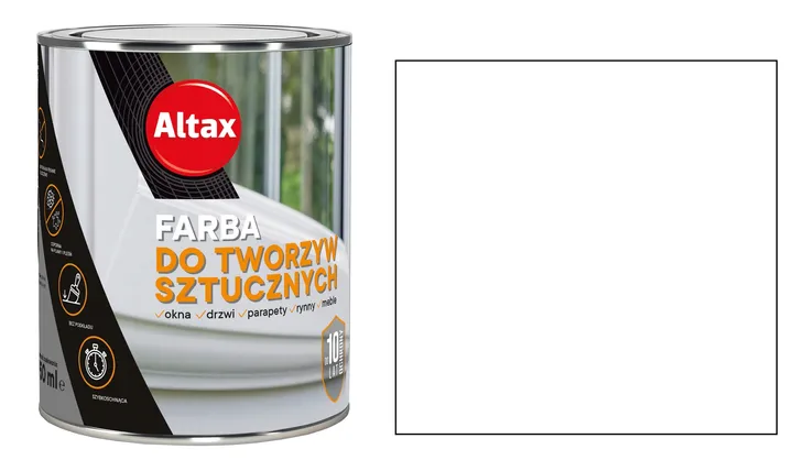 ALTAX FARBA DO TWORZYW SZTUCZNYCH 0,75L - BIAŁY PÓŁMAT RAL9003 - DO PCV PVC