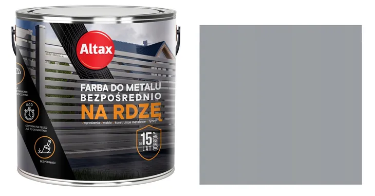 Altax Farba do metalu szary półmat 2,5 l