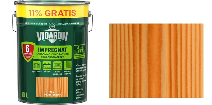 Vidaron Impregnat do drewna powłokotwórczy teak naturalny - 10L