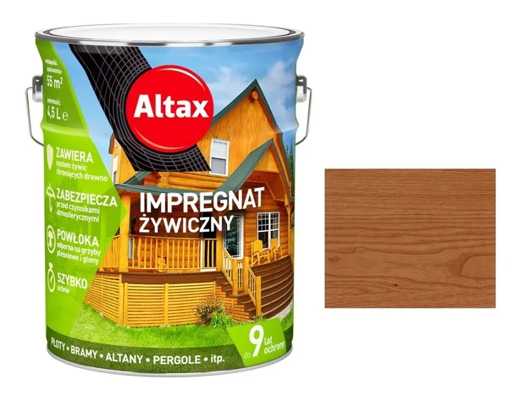 ALTAX IMPREGNAT ŻYWICZNY DO DREWNA 4,5L - MAHOŃ - 9 LAT OCHRONY
