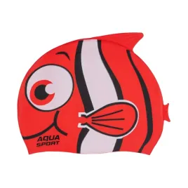 czepek-plywacki-silikonowy-dla-dzieci-na-basen-aqua-sport-junior-fish-red
