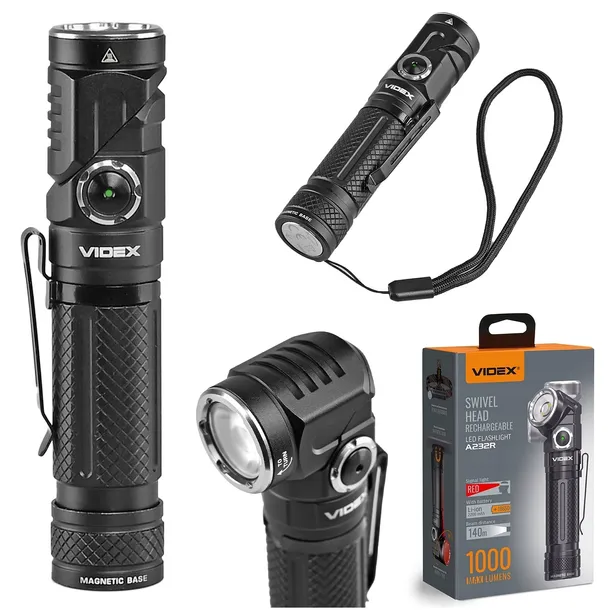 LATARKA LED VIDEX 1000 LUMENÓW BARWA 5000K USB C IP66 WIELOFUNKCYJNA