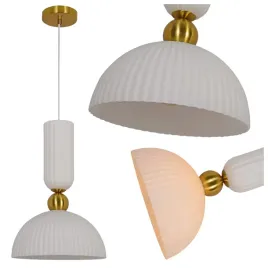 light-prestige-lampa-wiszaca-biala-zlota-1xe27-ryflowany-szklany-klosz