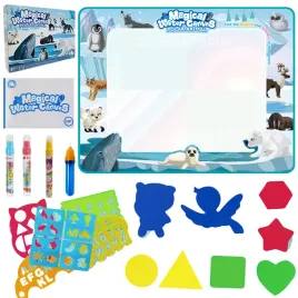wodna-mata-wielofunkcyjna-zwierzeta-polarne-zestaw-z-pisakami-szablonami