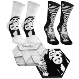 skarpetki-rainbow-socks-panda-zebra-czarno-biale-2-pary-bawelniane-41-46