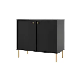 komoda-z-szufladami-drzwi-czarny-grafi-salon-jadalnia-luna-l812-noga-prosta