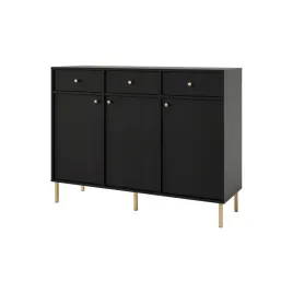 komoda-z-szufladami-drzwi-czarny-grafit-salon-jadalnia-luna-l827-noga-prost