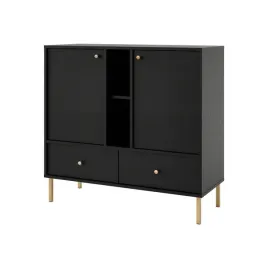 komoda-szafka-szuflady-czarny-grafit-salon-jadalnia-luna-l825-prosta-noga