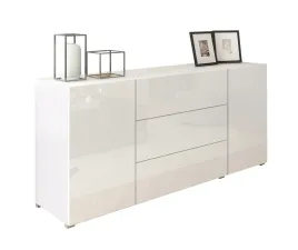 stojaca-komoda-150-cm-3-szuflady-i-2-szafki-korpus-mat-fronty-polysk-bialy