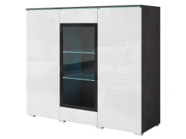 wysoka-witryna-120-cm-do-salonu-3-drzwiowa-ze-szklem-matera-bialy-polysk