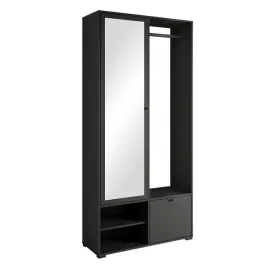 nowoczesna-garderoba-90-cm-do-przedpokoju-z-lustrem-i-drazkiem-mat-czarny
