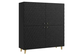 wysoka-komoda-120-cm-czarny-grafit-fronty-mdf-romby-zlote-uchwyty-i-nozki