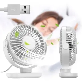 Zdjęcie produktu Wiatrak USB Cichy mini wentylator biurkowy chłodzenie TOPK K62C biały