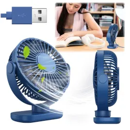Zdjęcie produktu Wiatrak USB Cichy mini wentylator biurkowy chłodzenie TOPK K62C niebieski