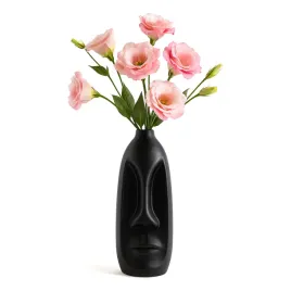 wazon-na-kwiaty-ceramiczny-ozdobny-dekoracyjny-twarz-czarny-matowy-lwz-31