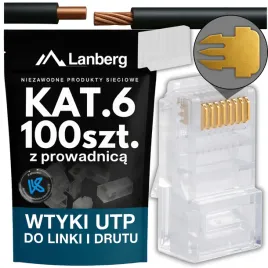 wtyk-rj45-sieciowe-linka-drut-koncowki-z-prowadnica-100szt-utp-kat-6-lanber