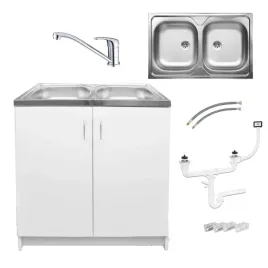 szafka-kuchenna-biala-zlew-2-komory-80-x-50-bateria-chrom-syfon-mocowania