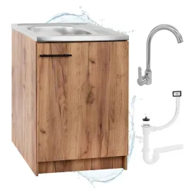 szafka-kuchenna-60-x50-dab-zloty-zlewozmywak-deante-bateria-chrom-syfon