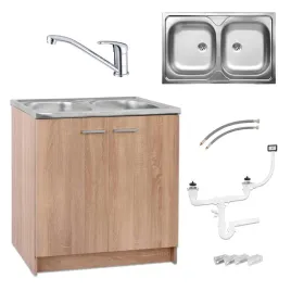 szafka-kuchenna-dab-sonoma-80-cm-zlew-2-komory-bateria-chrom-syfon-mocowani