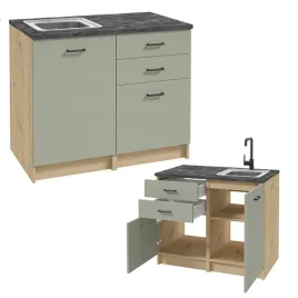 zestaw-szafek-kuchennych-100-x-60-cm-dab-artisan-zielony-blat-beton-czarny